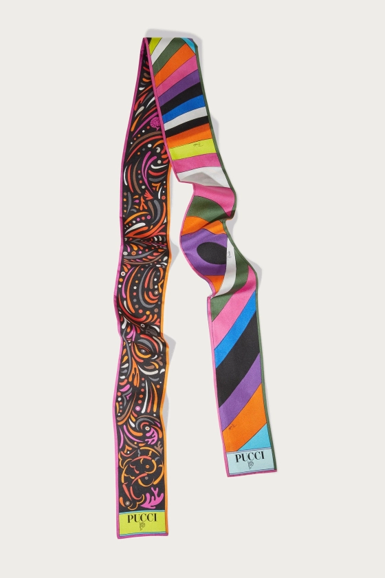 Bandana And Iride-Print Silk-Twill Scarf