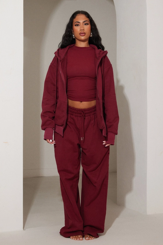 The Wide Leg Joggers - Wine – marsthelabel