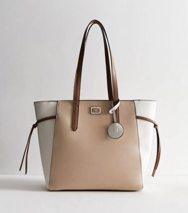 Light Brown Leather-Look Tote Bag
