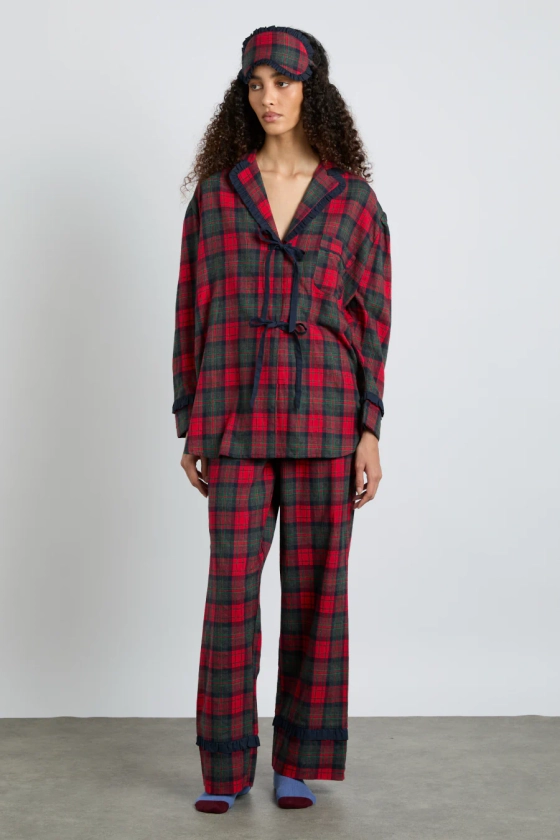 antonella pj set- red tartan