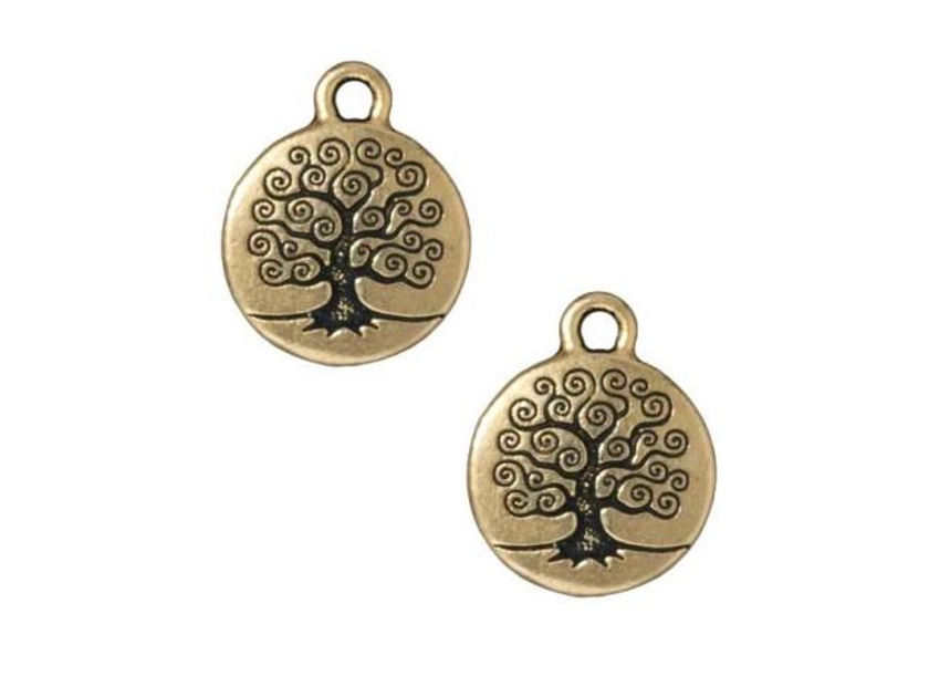 TierraCast Antique Gold Tree of Life Charm