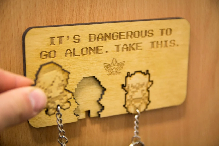 It's Dangerous to Go Alone Inspired Lasercut & Engraved Keyring and Wall Mount - Etsy Japan