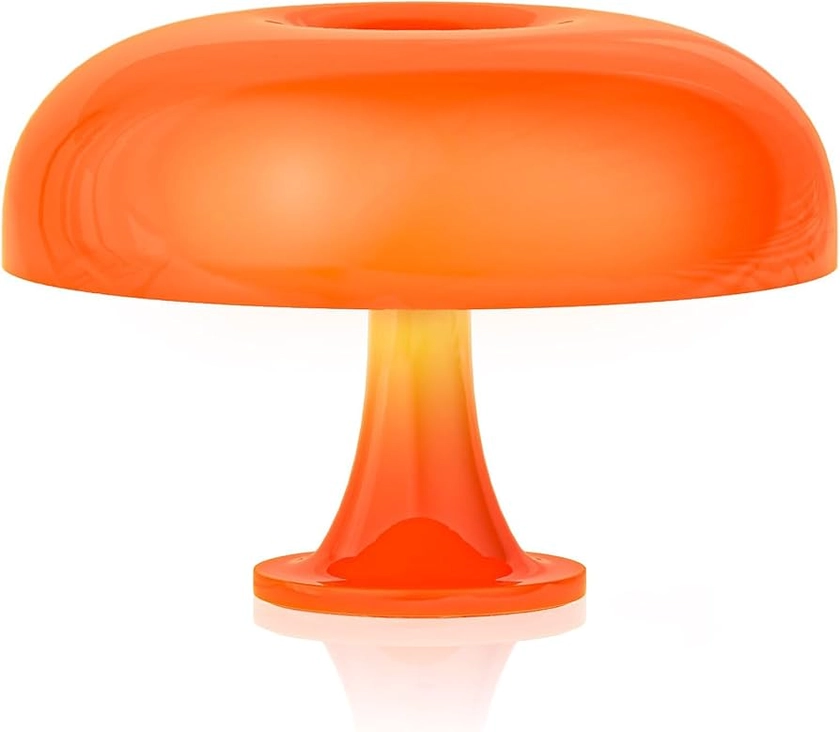 Orange Mushroom Lamp, Vintage Table Lamp, Mid Century Modern Retro Mushroom Table Lamp, Touch Lamps Bedside Charging Model，Dimmable Retro Lamp for Living Room Home Decor (Touch Adjustable Version)