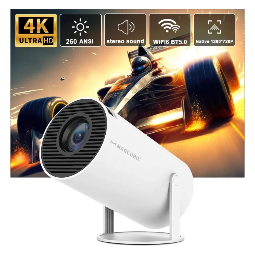 Full 3d Projector|magcubic 4k Android 11 Projector - 200 Ansi, Dual Wifi6, 1280x720p, Bluetooth