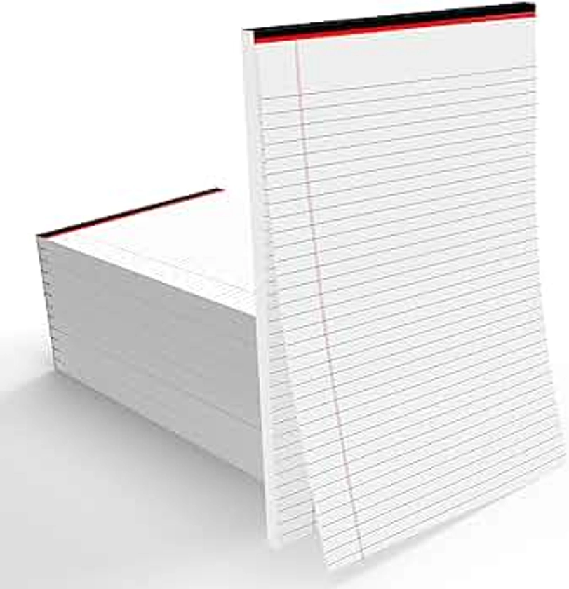 E-CLIPS USA Notepads, Legal Pads, Note Pads 8.5 x 11, Legal Wide Rule Notepad, White, Chipboard Back, Writing Pad, Office Supplies, 50 Sheets Per Pad (12 Pack)