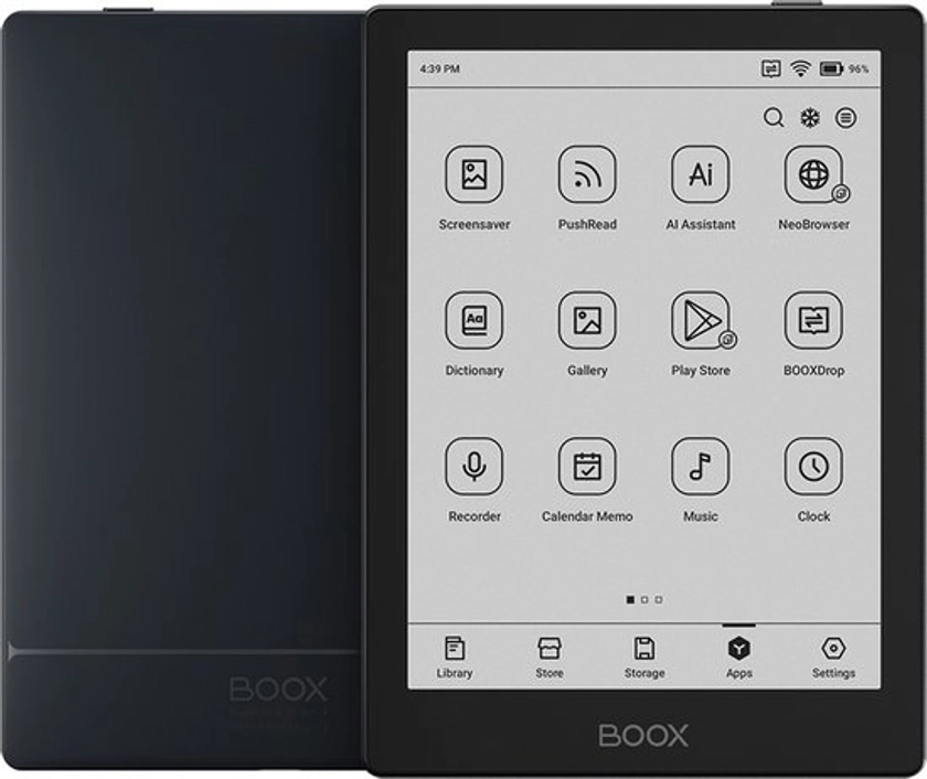 Boox Go 6 - 6" e-inkt e-reader - Zwart - Android 11, Play Store