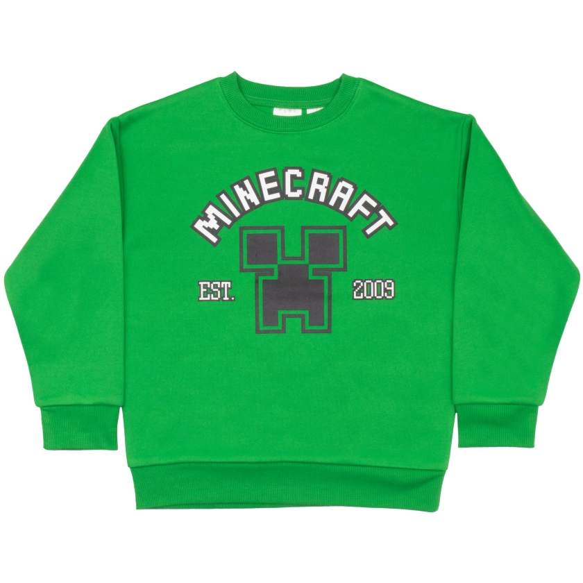 Minecraft Boys Long Sleeve Crewneck Sweatshirt Creeper Graphic Print Design Sweatshirts for Kids & Teens(Size 4-20) - Walmart.com