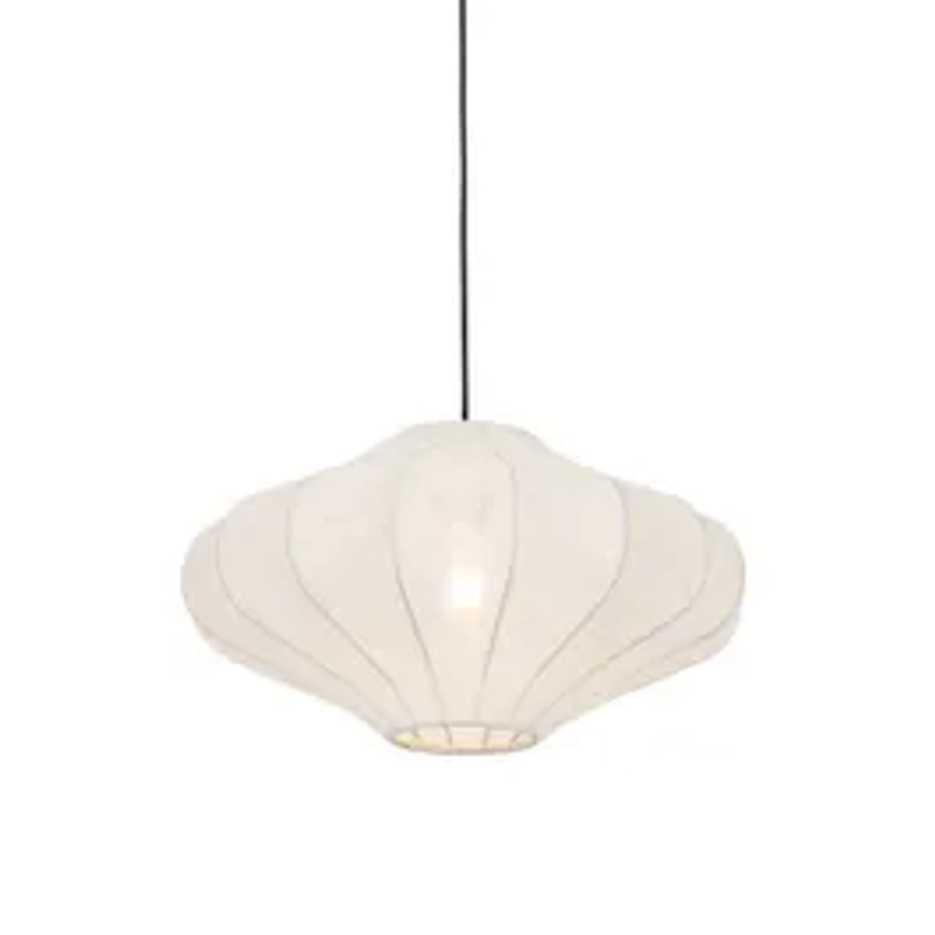 Lampe à suspension design en soie blanche 50 cm - Plu