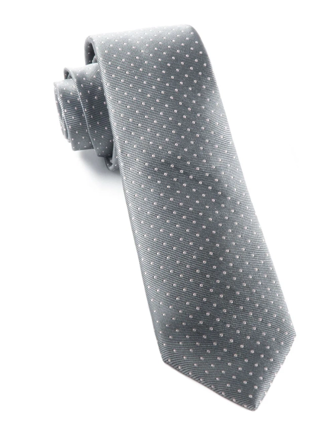 Mini Dots Grey Tie | Silk Ties | Tie Bar