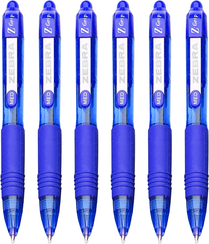Zebra Z-Grip Smooth Mini Retractable Ballpoint Pens - 1.0mm - Blue - Pack of 6
