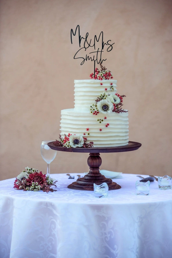 Custom Cake Topper | Wedding Cake Topper | Rustic Wedding Cake Topper | Personalised Cake Topper | Engagement Cake Topper | Wedding Cake |