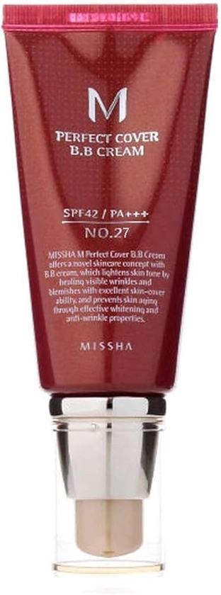 Missha M Perfect Cover BB Cream SPF42 / PA +++ (No. 27 Honey Beige), 50 ml, Pack of 1