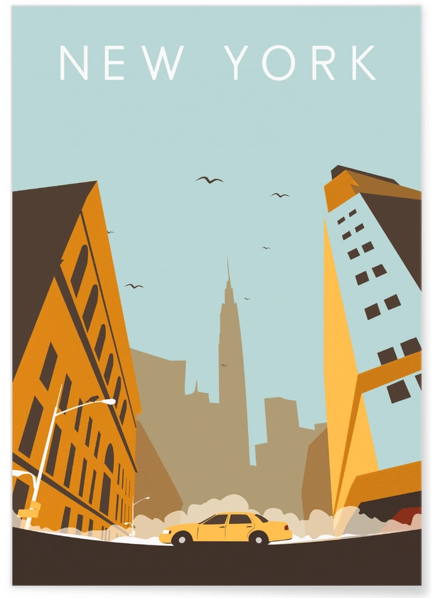 Affiche illustration États-Unis, New-York | L’Afficherie