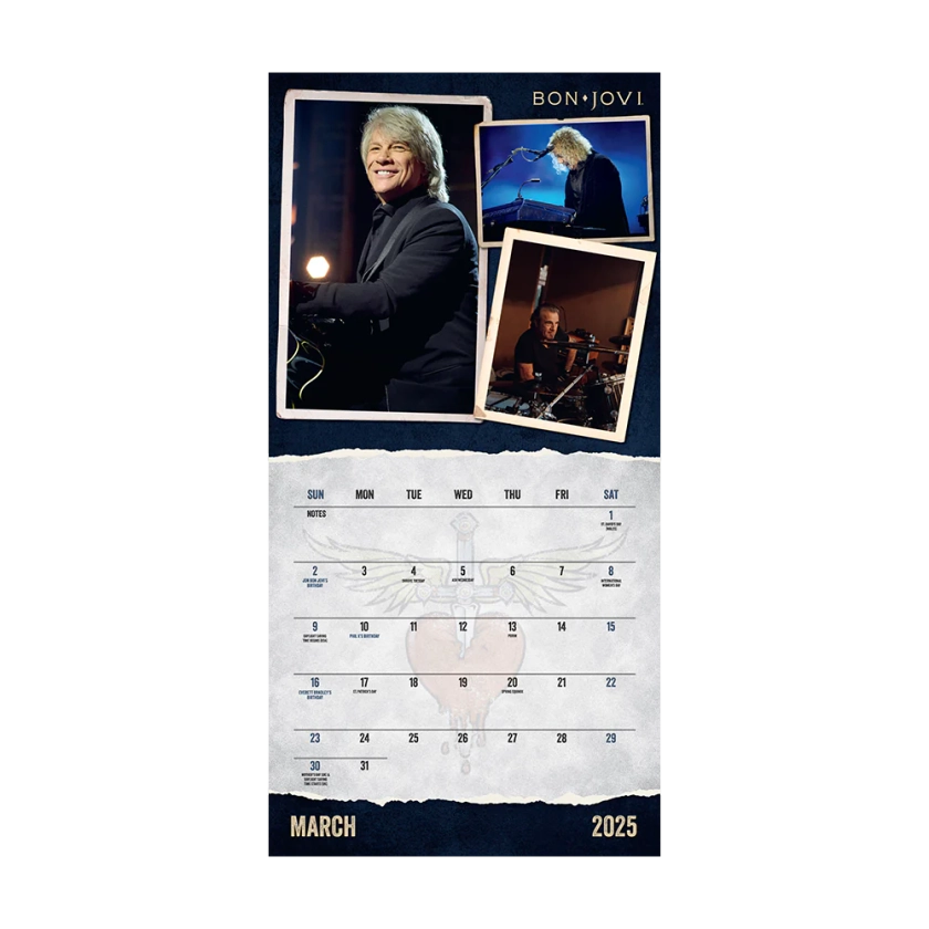 Bon Jovi 2025 Calendar - Bon Jovi Official Store