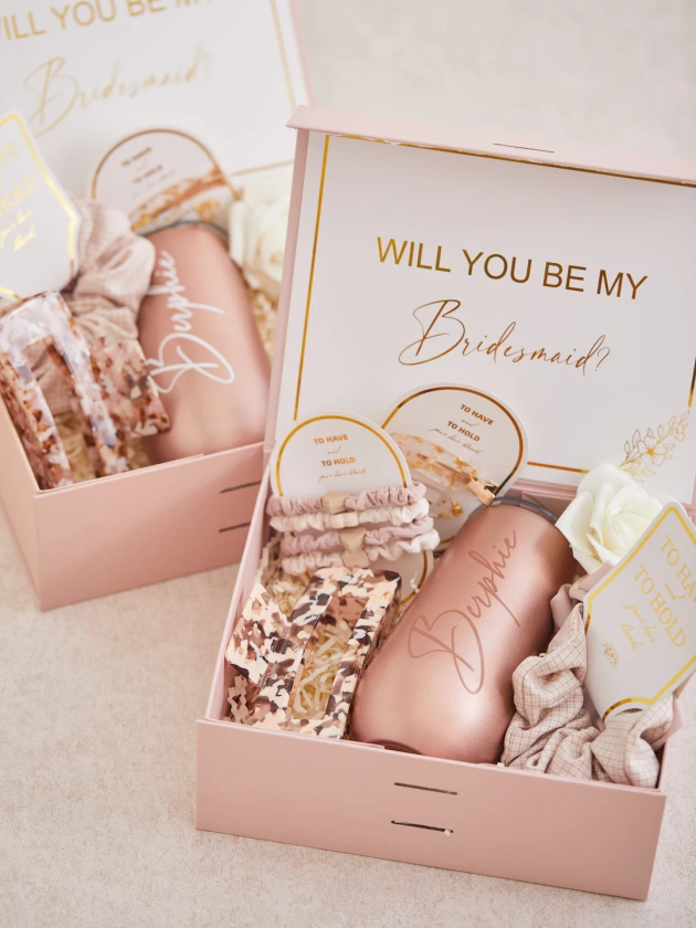Personalized bridesmaid proposal box, Will You Be My Maid of Honor box set, wedding gift for proposals bridesmaids