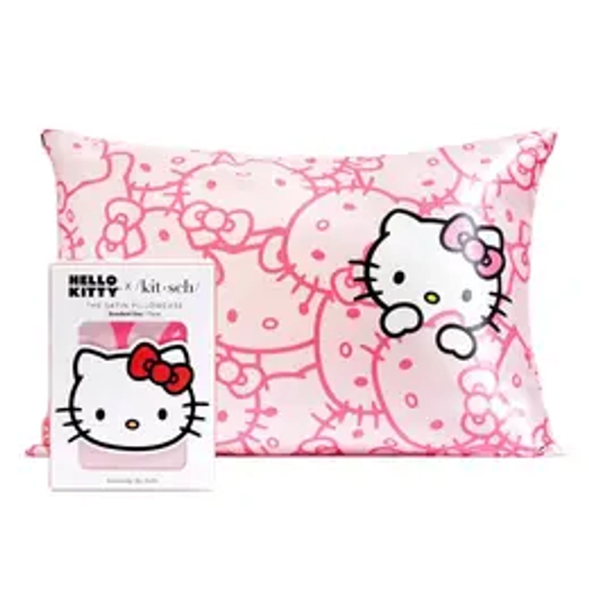 Hello Kitty x Kitsch Satin Pillowcase - Pink Hello Kitty Faces