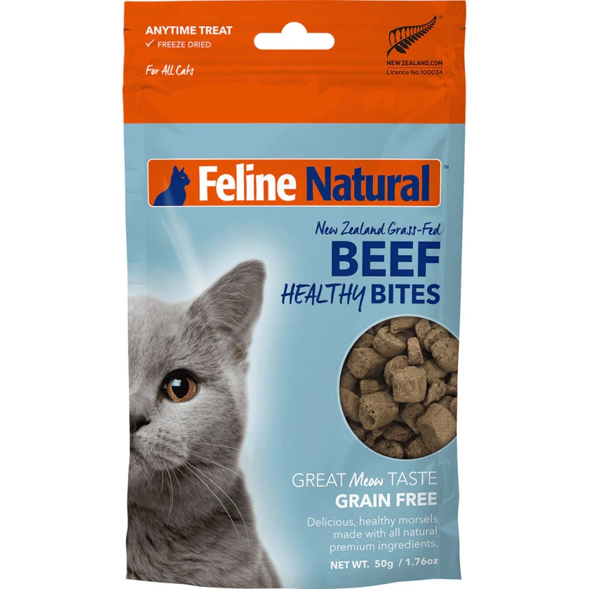 Feline Natural Beef Healthy Bites Cat Treats 50g