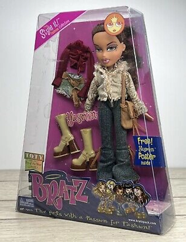 Bratz The Style It! Yasmin Doll MGA 2003 RARE NIB Damaged Box & Loose Accessory