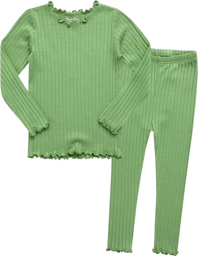 VAENAIT BABY 6M-12Y Kids Unisex Girls & Boys Soft Comfy Modal Tencel Shirring Sleepwear Pajamas 2~4Pcs Set