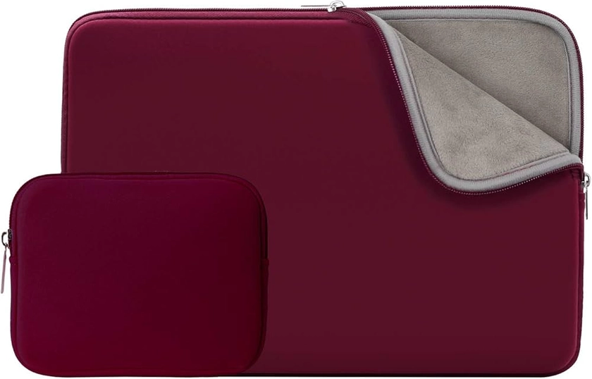 RAINYEAR Housse 16 Pouces Ordinateur Portable de Protection Sacoche Notebook Laptop Sleeve avec Accessoires Pochette Compatible avec 2021 2022 16” MacBook Pro A2141, A2485(Rouge,Version Améliorée)