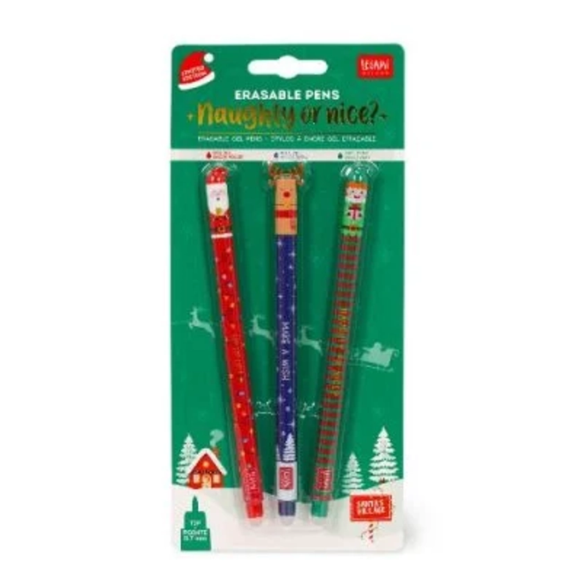 Xmas Characters Erasable Pen Set Of 3