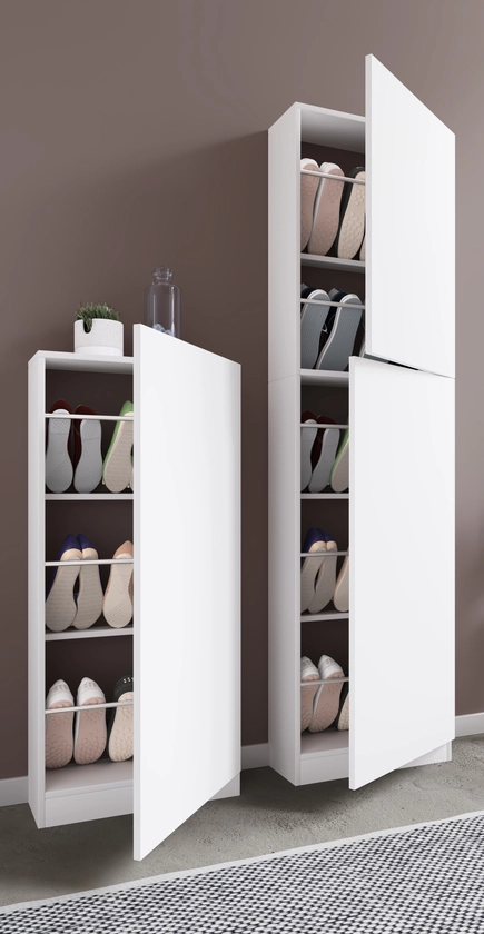VCM dřevěná skříňka na boty skříňka na boty stojan na boty Fulisa XL bílá