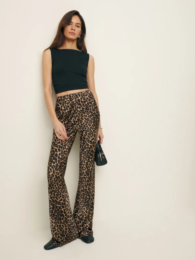 Reformation Gale Satin Mid Rise Bias Pant