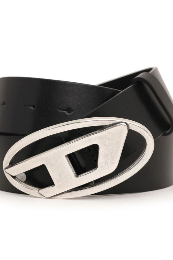 B-1DR: Leather Belt with silver D logo buckle | Diesel