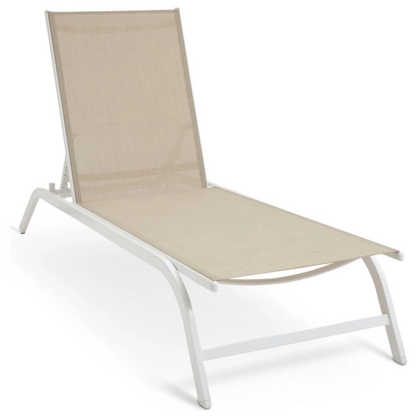 Buy Argos Home Avila Metal Sun Lounger - Beige | Garden chairs and sun loungers | Argos