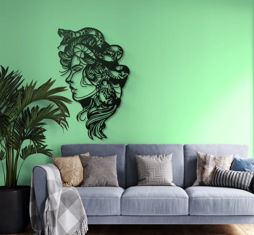 Medusa Metal Wall Art Gorgon Decor Medusa Art Wall Decor - Etsy UK