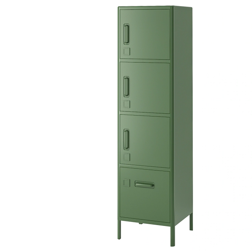 IDÅSEN Élément haut avec tiroir et portes, Vert foncé - IKEA