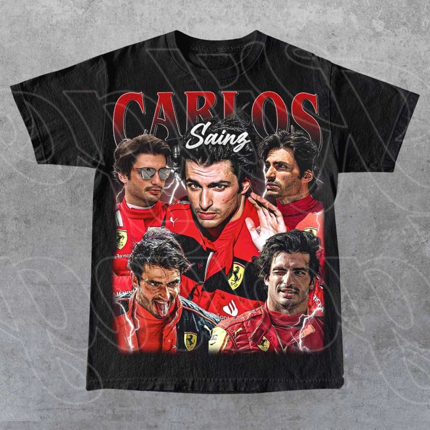 T-shirt vintage Carlos Sainz en édition limitée, cadeau pour femme et homme T-shirt unisexe - Etsy France