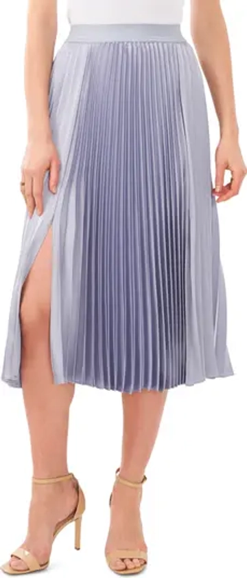 Halogen® Pleated Slit Hem Midi Skirt | Nordstrom