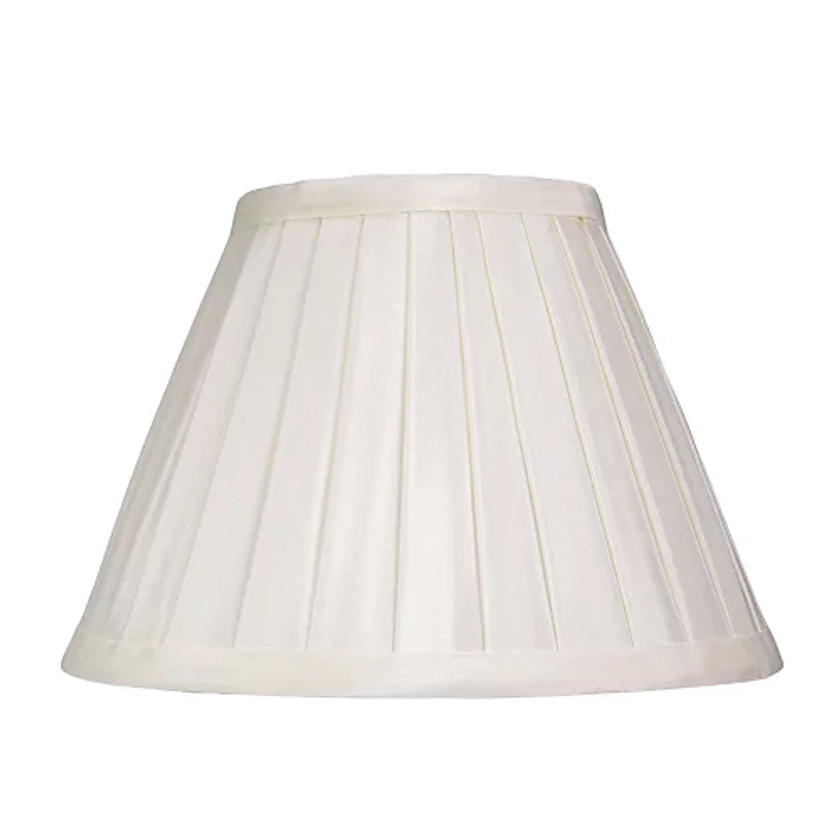 Traditional Classic Cream Faux Silk Pleated Inner Lined Lamp Shade - 8 | DIY at B&Q