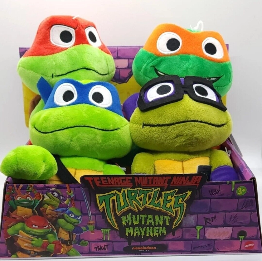 Teenage Mutant Ninja Turtles TMNT Mutant Mayhem 8&#034; Plushies 2023 Set of 4 W/box