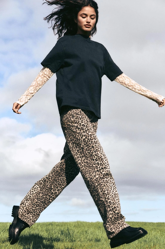 Pantalón leopardo recto