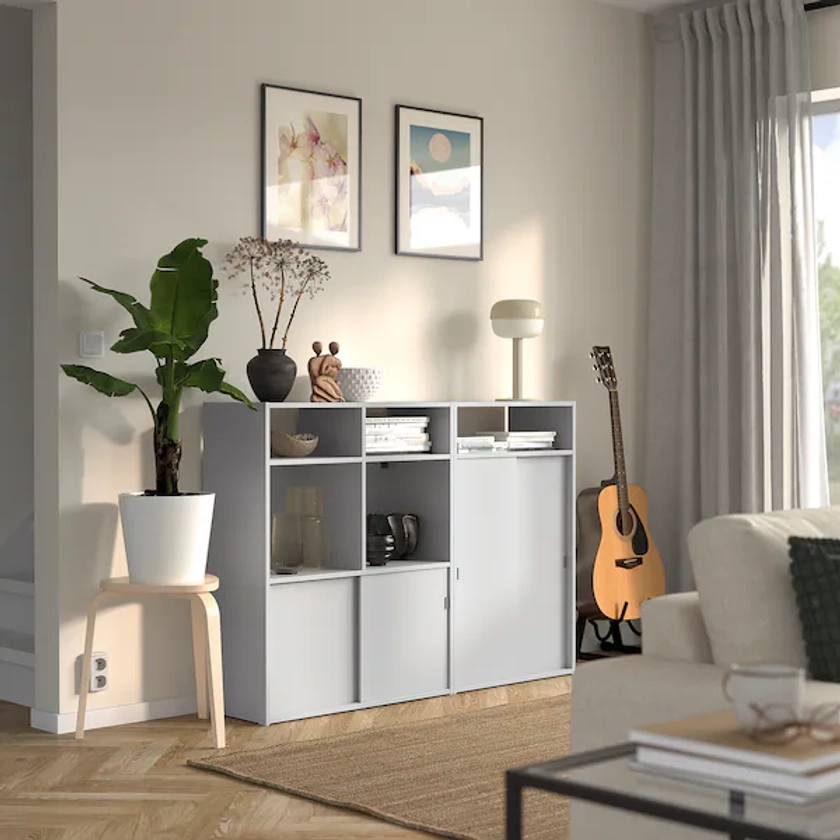 SPIKSMED cabinet combination, light grey, 137x32x96 cm - IKEA