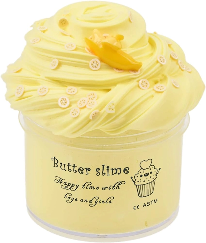 Amazon.com: Banana Yellow Butter Slime 7OZ with Slices, 200ML Scented Premade Butter Slime for Kids Party Favors Non Sticky Stretchy DIY Toys for Girls Boys : Toys & Games