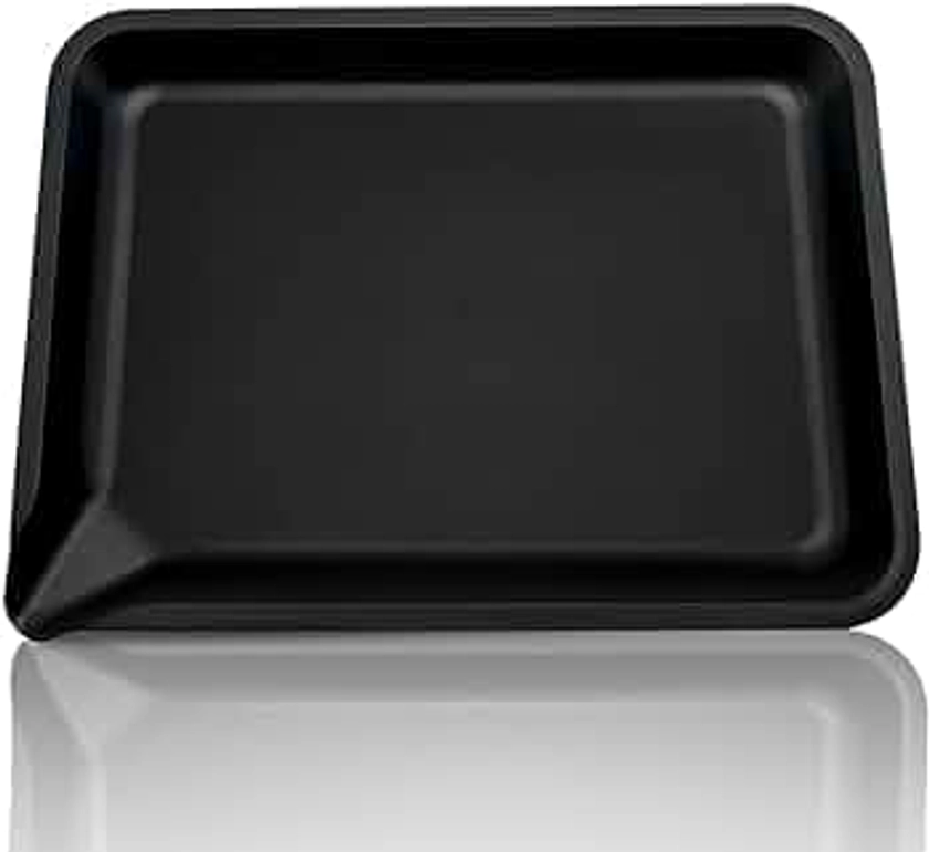 Rolling Tray - 7.8 x 5.8 inch,Corner Spout Design for Easy Filling (Bright Black)