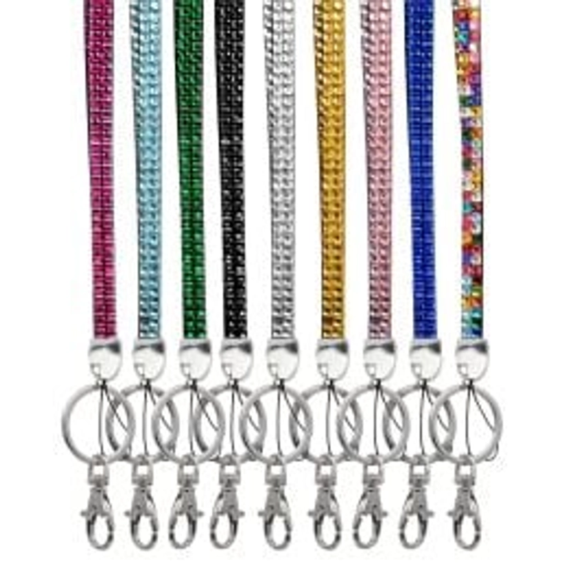 Bling Sparkly Rhinestone Lanyards with Metal Clip