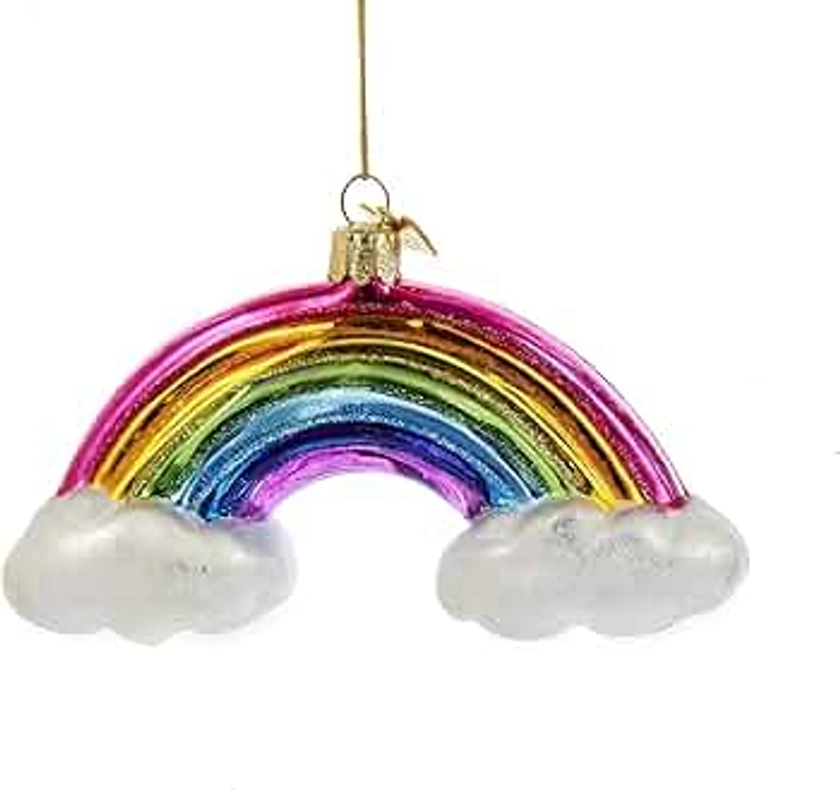 Kurt S. Adler Noble Gems Rainbow and Clouds Glass Christmas Ornament