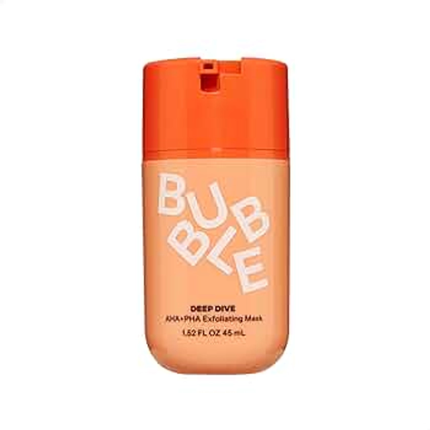 Bubble Skincare Deep Dive AHA + PHA Exfoliating Mask - Gentle Facial Exfoliator with Oil Control - Promotes a More Even Skin Tone - Skin Care Enriched with Azelaic Acid and Willow Bark Extract (45ml)