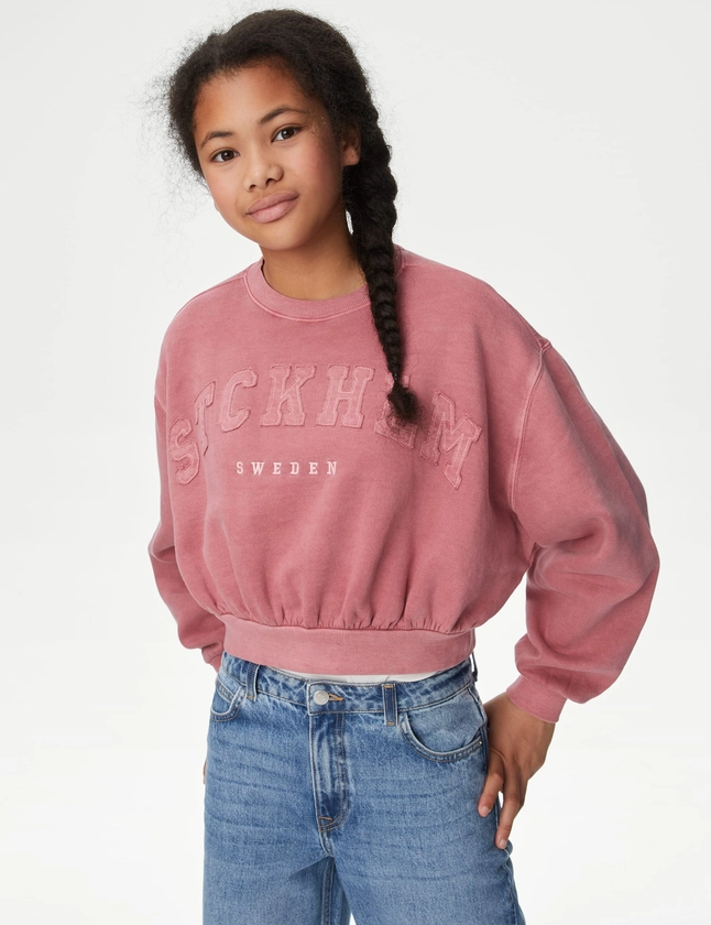 Cotton Rich 'Stockholm' Slogan Sweatshirt (6-16 Yrs)