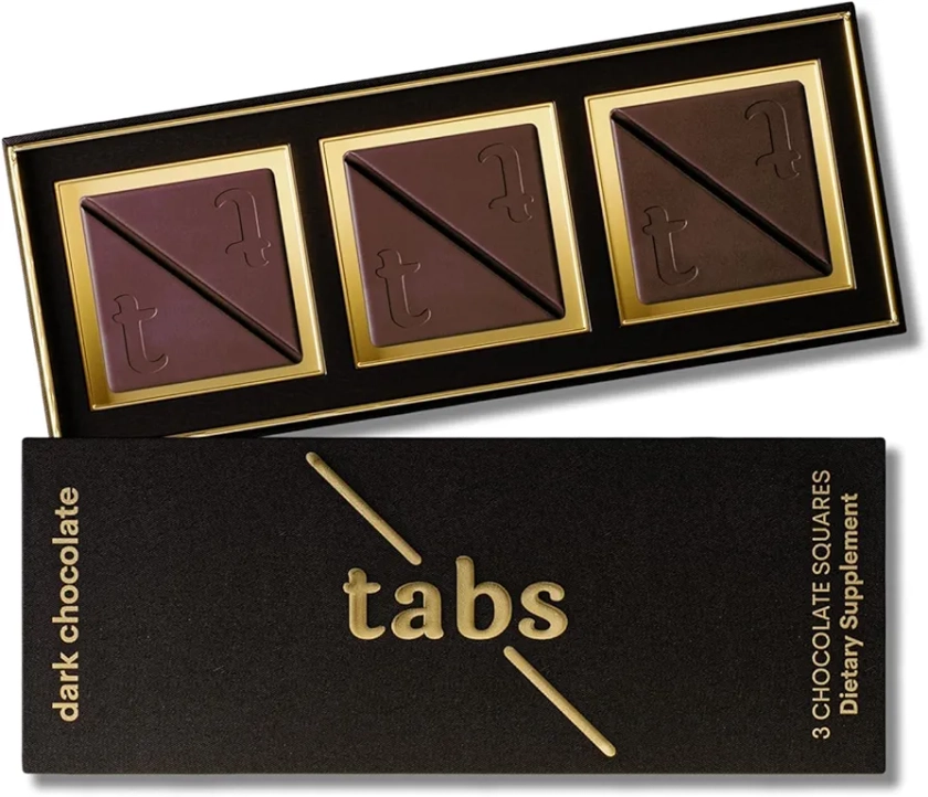 Tabs Chocolate Squares for Couples (1 Box) - Dark Chocolate Bar to Improve Mood - Vegetarian, Gluten-Free for Men & Women