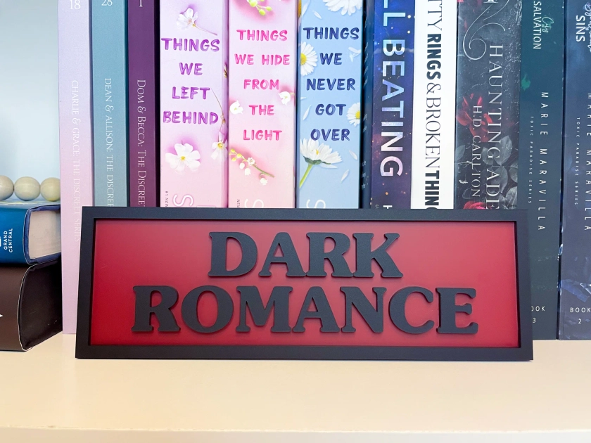 Dark Romance Bookshelf Sign