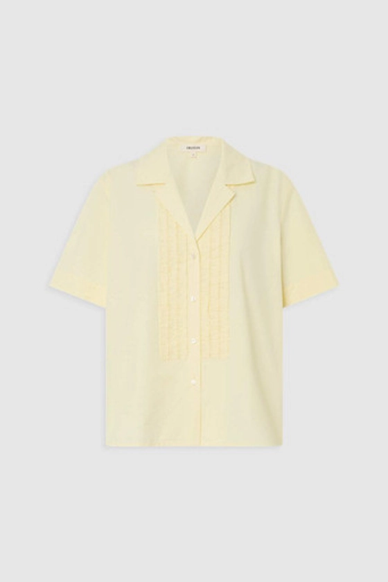 Posy Ruffle Camp Shirt - Lemon | Oroton