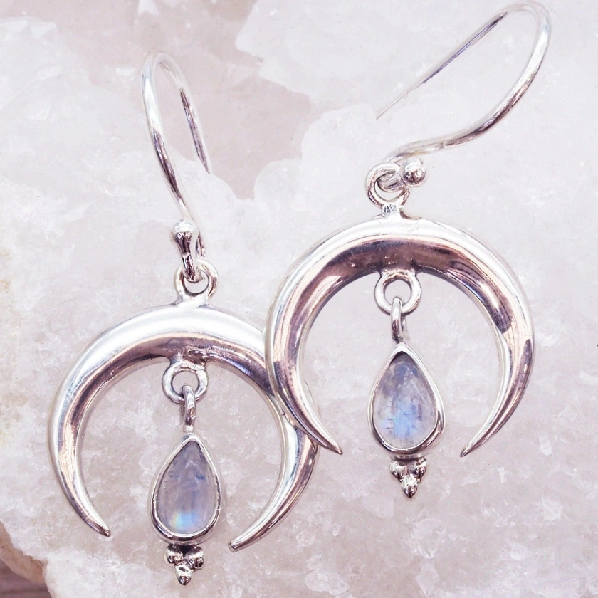 Moonstone Earrings - Sterling Silver Jewellery