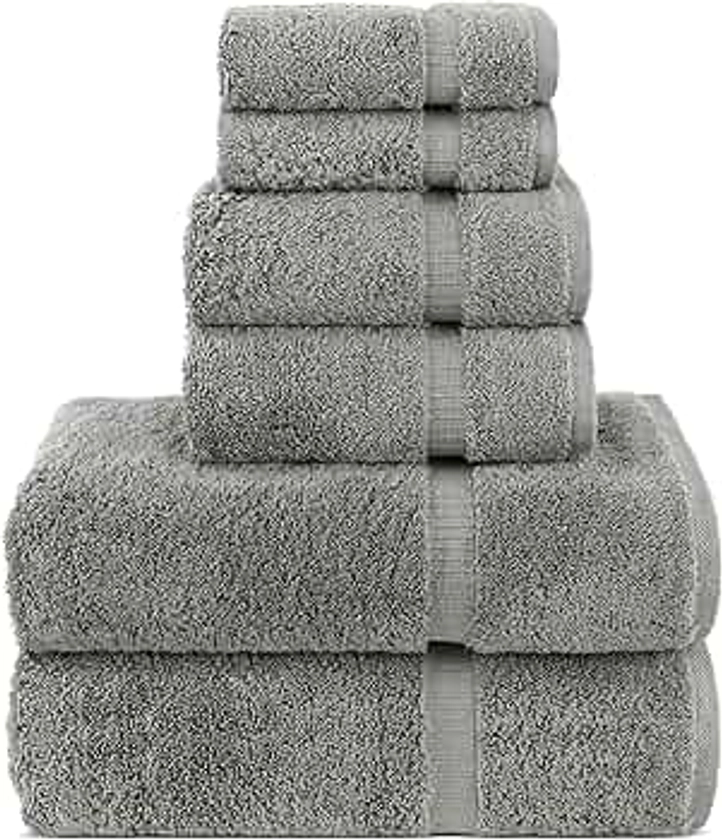 Chakir Turkish Linens Luxury Spa and Hotel Quality Premium Cotton 6-Piece Towel Set (2 x Bath Towels, 2 x Hand Towels, 2 x Washcloths)