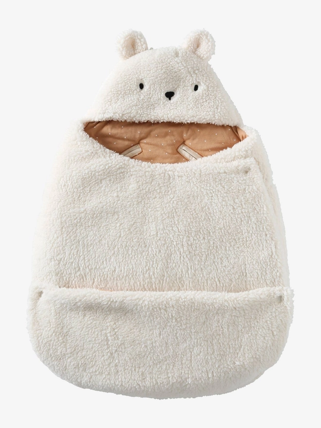 Nid d'ange transformable en peluche Ourson écru - Vertbaudet