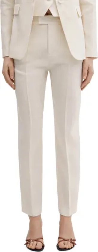 MANGO Straight Leg Linen Pants | Nordstrom